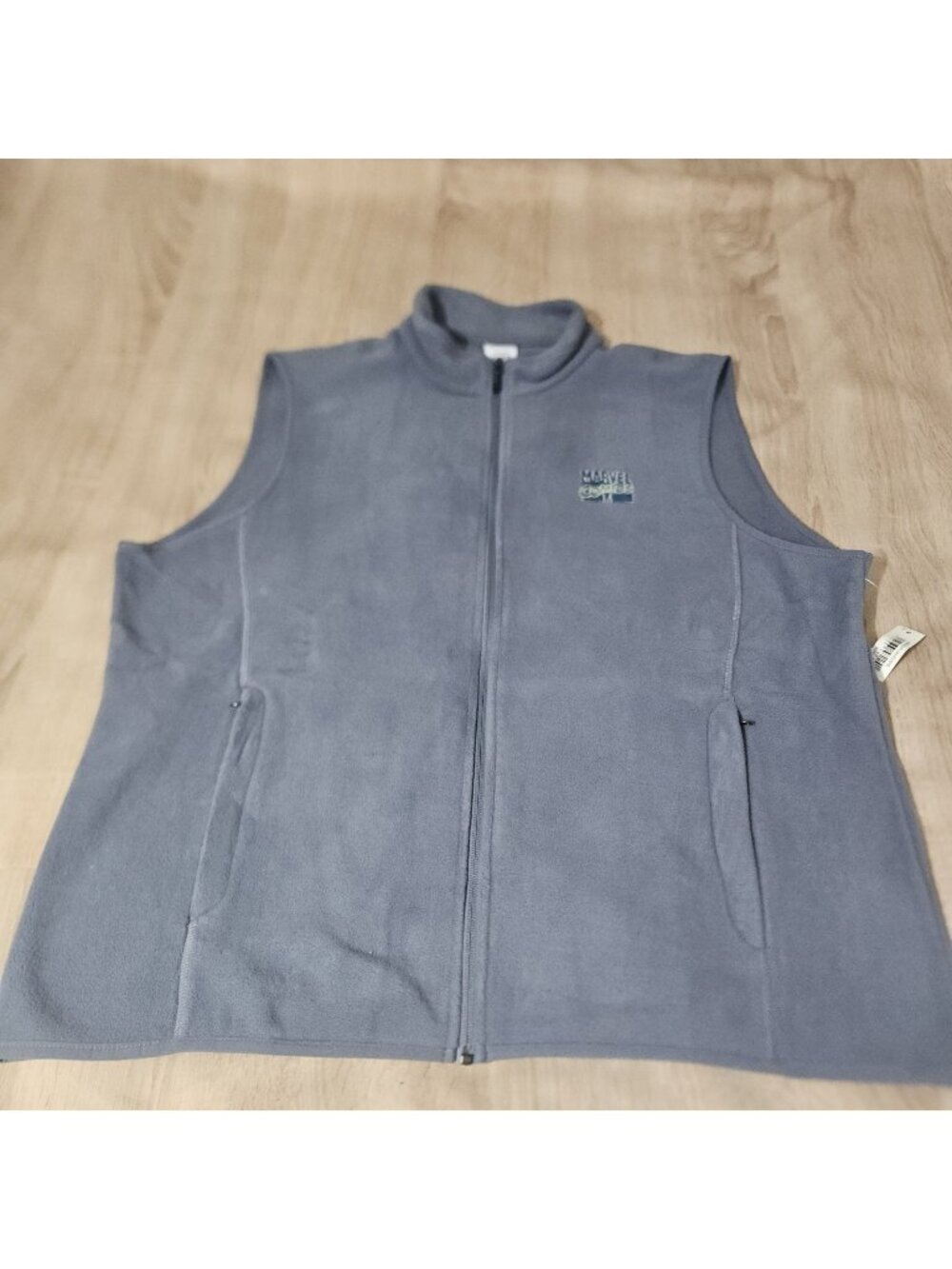 Marvel Comics Mens Size Xl Blue Full Zip Fleece Vest